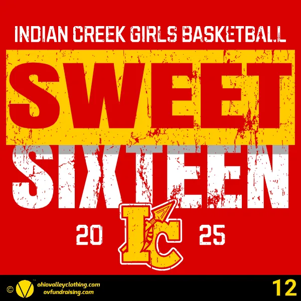 Indian Creek Girls Basketball Sweet 16 2025 Design 12