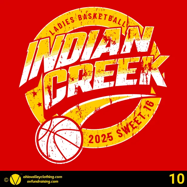 Indian Creek Girls Basketball Sweet 16 2025 Design 10
