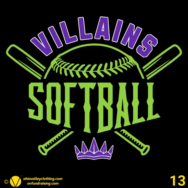 Villains Softball Designs Fall 2024 Design 13