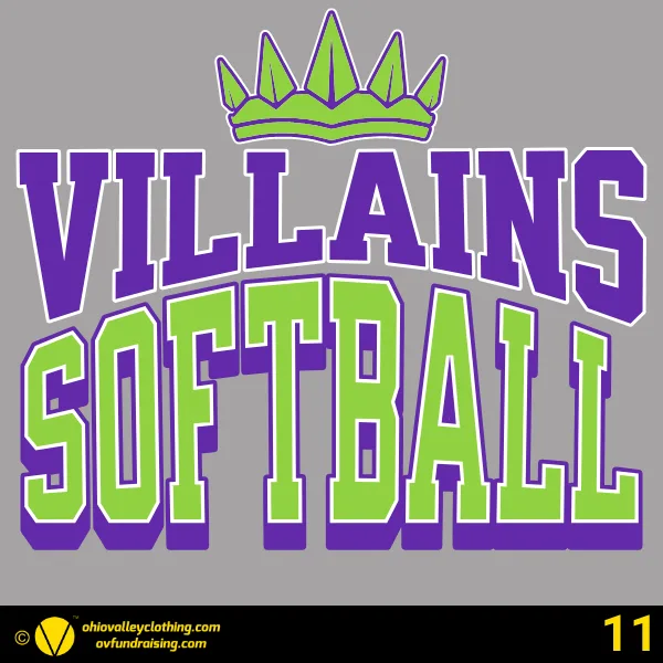 Villains Softball Designs Fall 2024 Design 11
