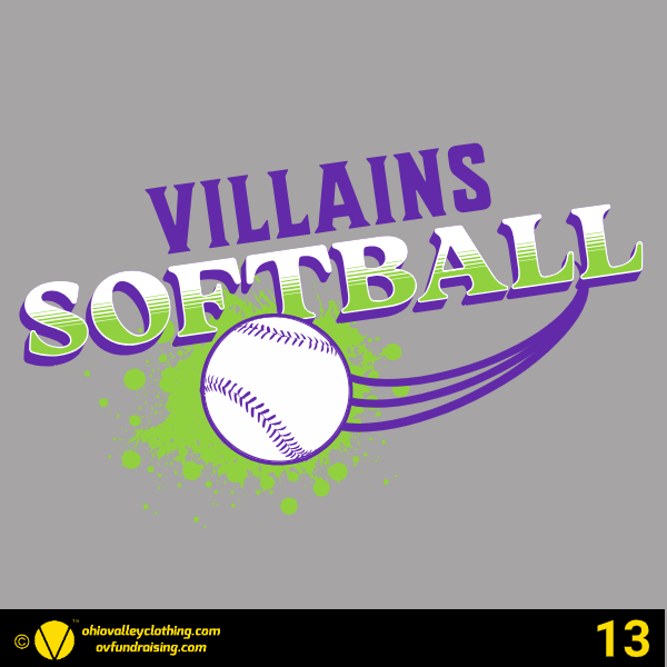 Villains Softball 2024 Fundraising Sample Designs Villains Softball 2024 Design 13