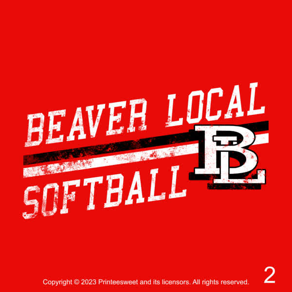 Beaver Local High School Softball 2023 Fundraising Design Samples Design 2