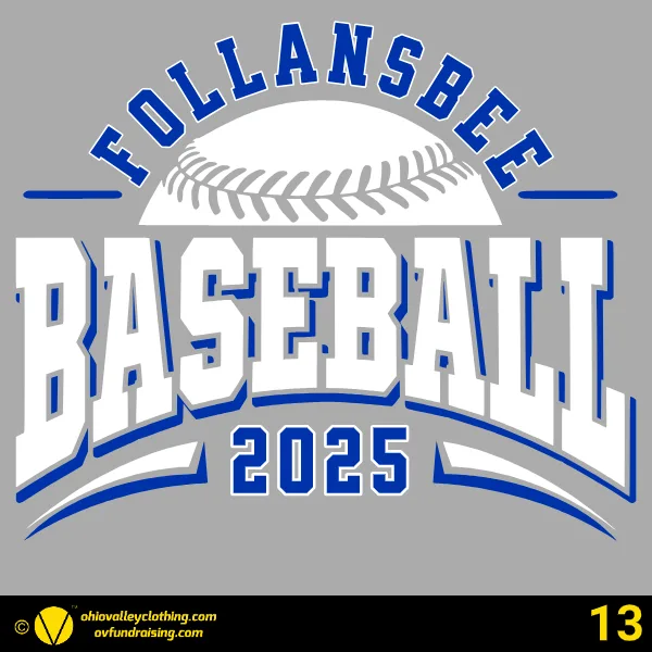 Follansbee Baseball & Softball Association 2025 Design 13