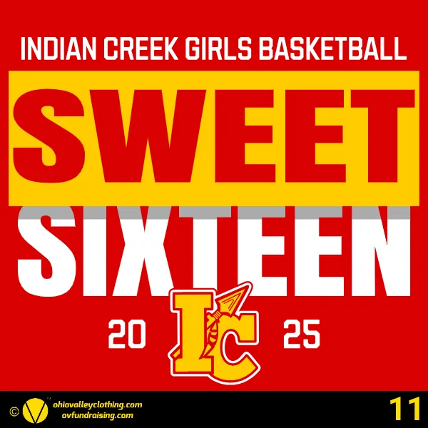 Indian Creek Girls Basketball Sweet 16 2025 Design 11