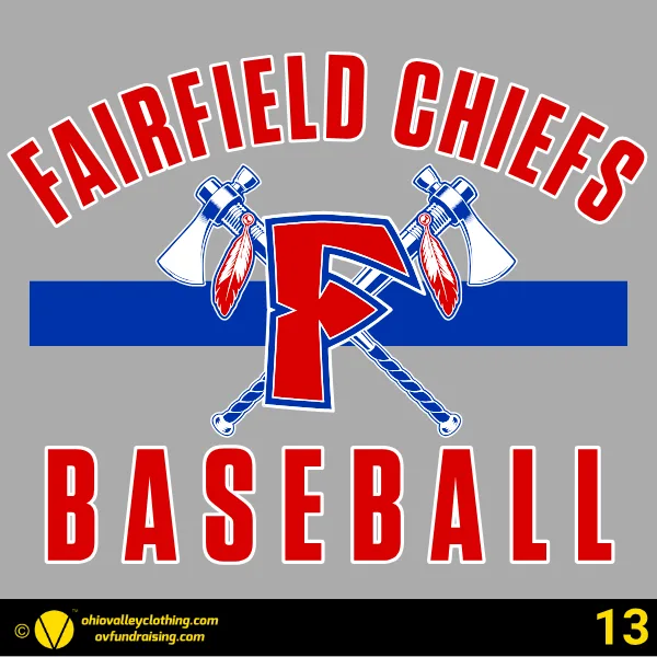 Fairfield Chiefs Baseball 2026 Design 13