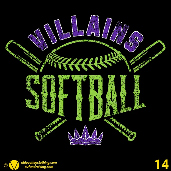 Villains Softball Designs Fall 2024 Design 14
