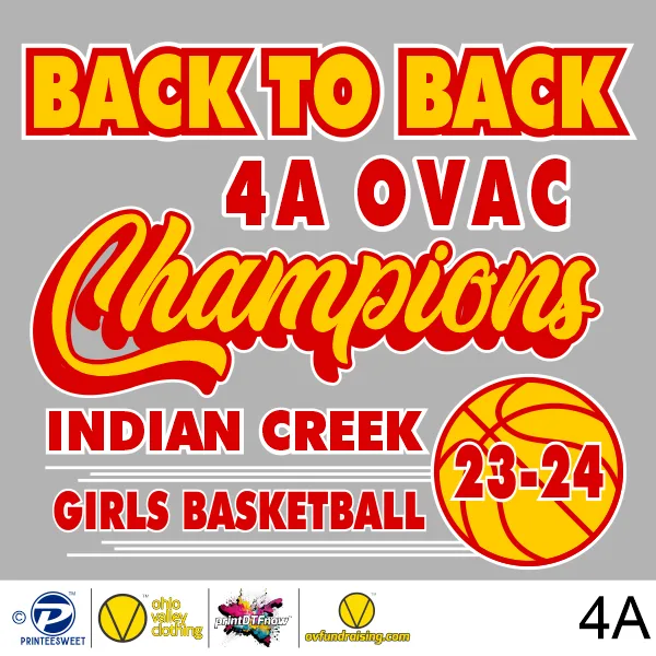 Indian Creek Girls Basketball 2024 4A OVAC Champions 001-4a