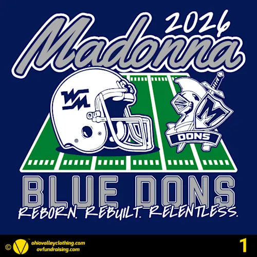Madonna Football 2026 Fundraising Sample Designs