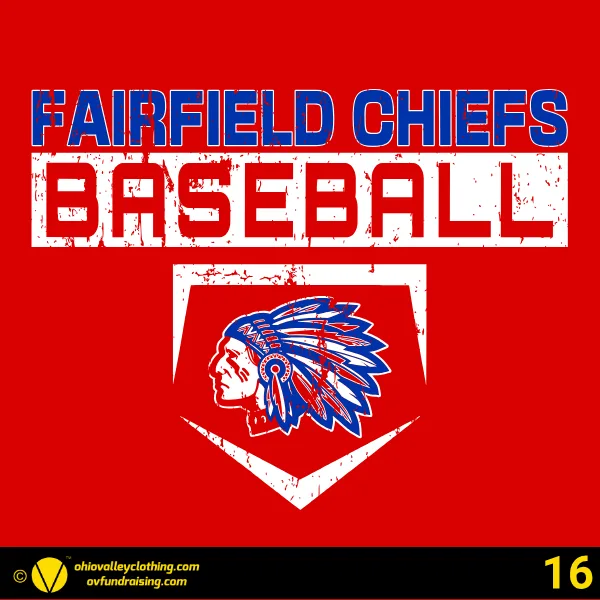 Fairfield Chiefs Baseball 2026 Design 16