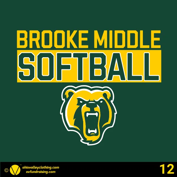 Brooke Middle School Softball 2026 Design 12