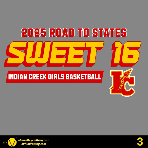 Indian Creek Girls Basketball Sweet 16 2025 Design 03