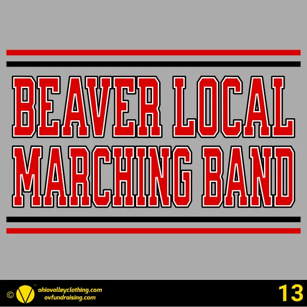 Beaver Local Red Pride Band Boosters 2026 Design 13