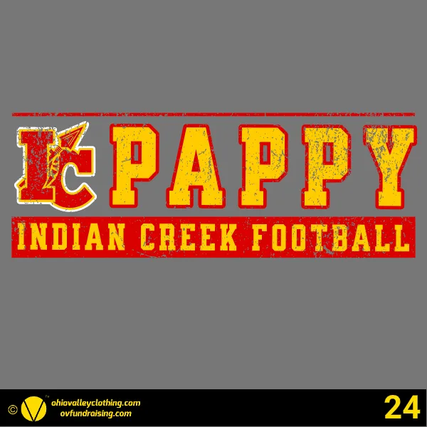 Indian Creek Football Roster/Parent Shirts- Design 24