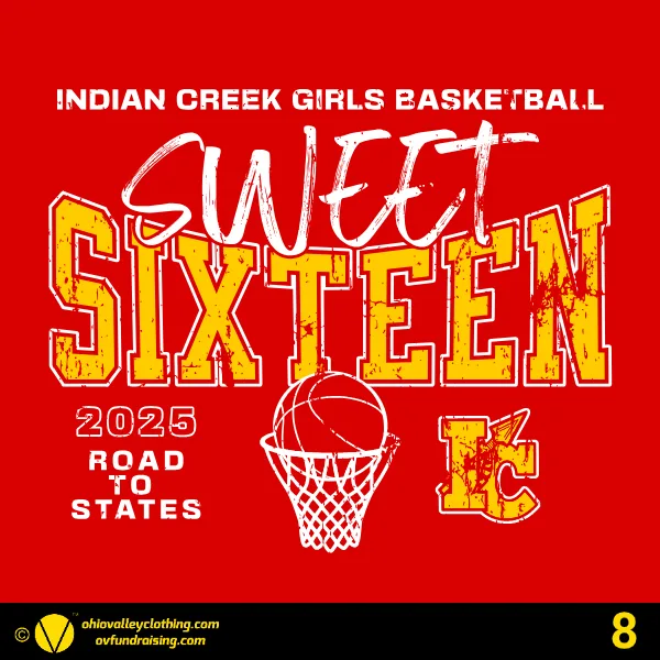 Indian Creek Girls Basketball Sweet 16 2025 Design 08
