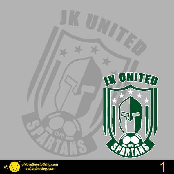 JK United Spartans Soccer Spring 2024 Fundraising Sample Designs