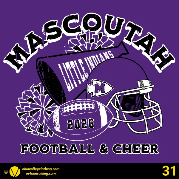 Mascoutah Little Indians Football and Cheer 2026 Design 31