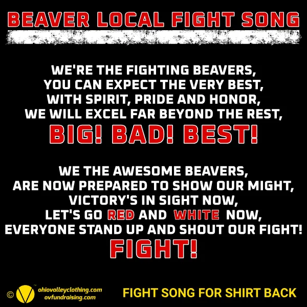 Beaver Local Red Pride Band Boosters 2024 Fight Song Design