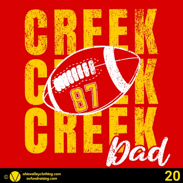 Indian Creek Football Roster/Parent Shirts- Design 20