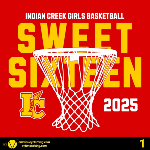 Indian Creek Girls Basketball Sweet 16 2025 Design 01