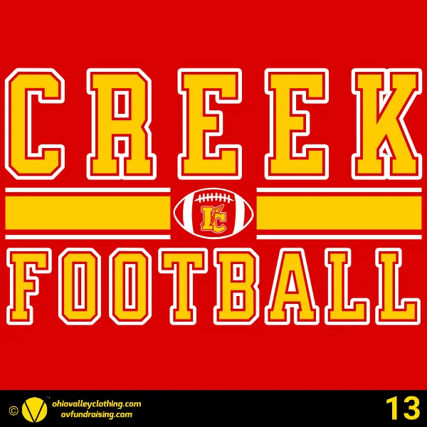 Indian Creek Football Roster/Parent Shirts- Design 13