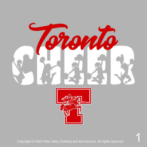 Toronto Red Knights High School Cheerleaders Spring 2023 Fundraising Sample Designs