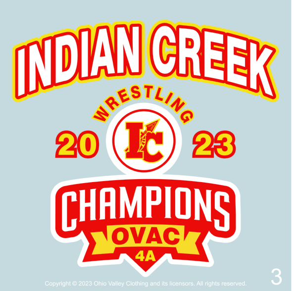 Indian Creek Wrestling 2023 OVAC Champions Design Samples Indian-Creek-Wrestling-OVAC-2023-Cmapion-Design-3