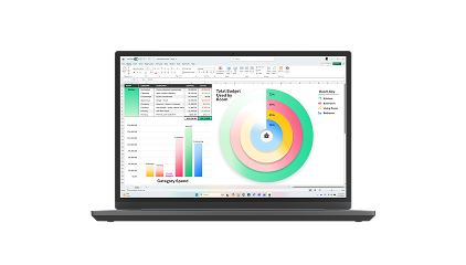 Open Windows device with a Gantt chart on the screen