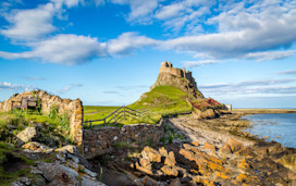 Lindisfarne Castle and Holy Island Beach.