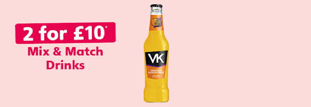 2 for £10 mix & match: drinks