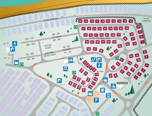 Map of Cleethorpes Beach Touring and Camping