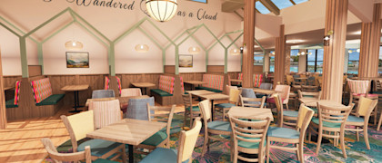 A computer-generated image shows how seating areas in Lakeland's new J D Wetherspoon pub could look.