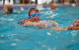 Bobbing along in the well-sized indoor pool at Skegness