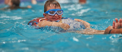 Bobbing along in the well-sized indoor pool at Skegness