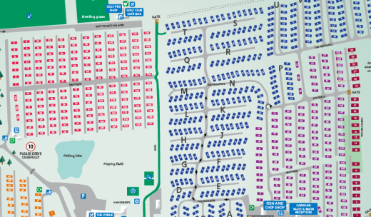 Map of Static Caravans for sale at Far Grange Park and Golf Club