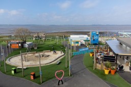 The view over the waterside Adventure Village at Kent Coast