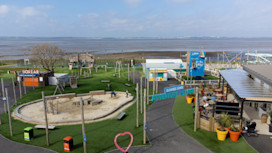 The view over the waterside Adventure Village at Kent Coast