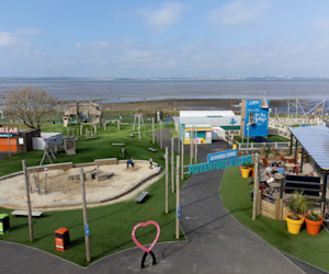 The view over the waterside Adventure Village at Kent Coast