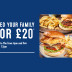 An offer graphic showing Haven's Feed a Family of 4 for £20 offer