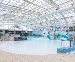 Water play area in the indoor pool