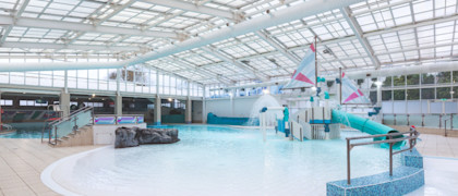 Water play area in the indoor pool