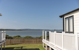 View over the sea from beside a holiday home