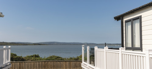 View over the sea from beside a holiday home