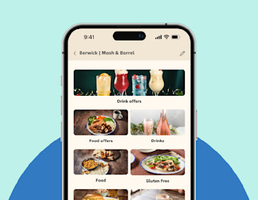 Order food and drink for collection, delivery or order to table