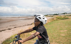 Bike riding next to the beach