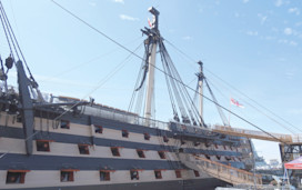 The historic dockyard at Chatham and HMS Victory