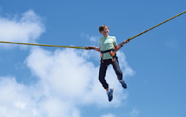 Kids can reach for the stars when they bounce about on the bungee trampoline!