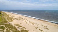 Paths leading from the park to the beach