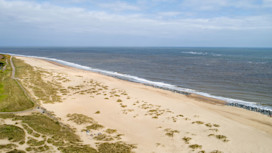 Paths leading from the park to the beach