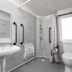 Shower room in an accessible caravan at Haven