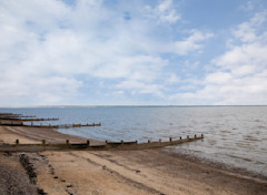 View over the Thames Estuary beach at Kent Coast